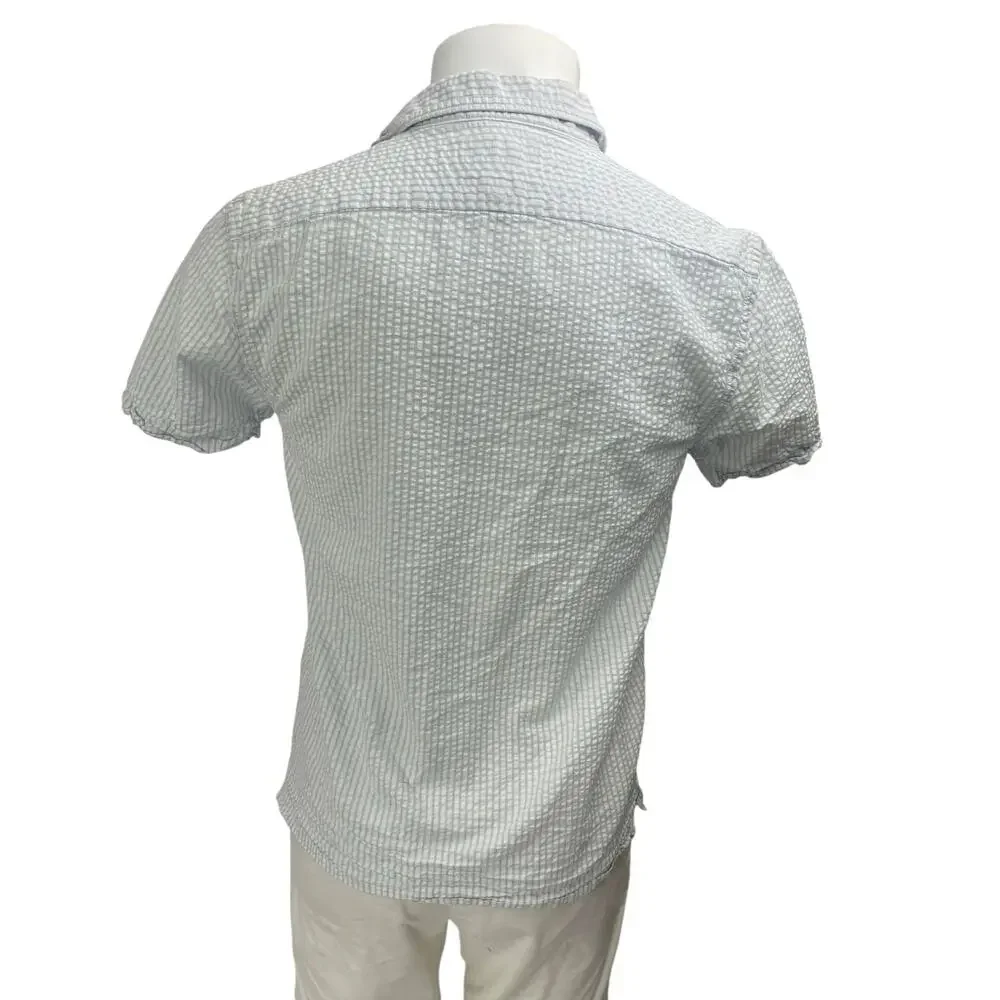 Banana Republic Men's Blue White Striped Slim Long Sleeve Button Up Shirt Top S